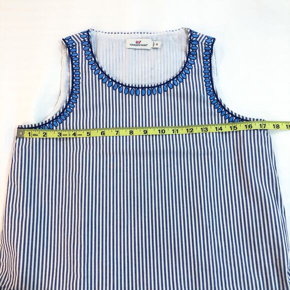 Vineyard Vines Sarah Striped Embroidered Swing Peplum Top - Picture 6 of 9